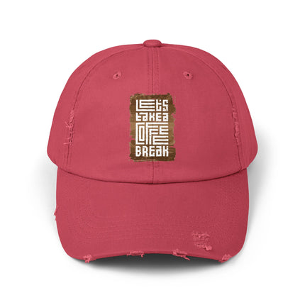Unisex Distressed Cap mit Typografie-Motiven 