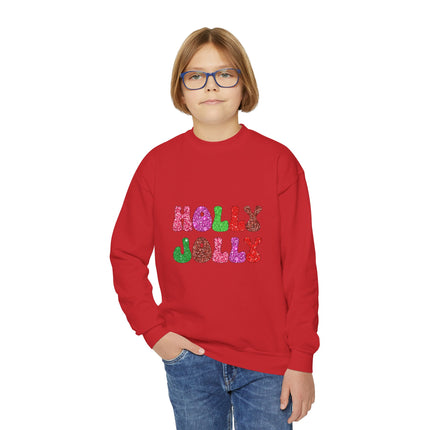 Christmas themed Youth Crewneck Sweatshirt