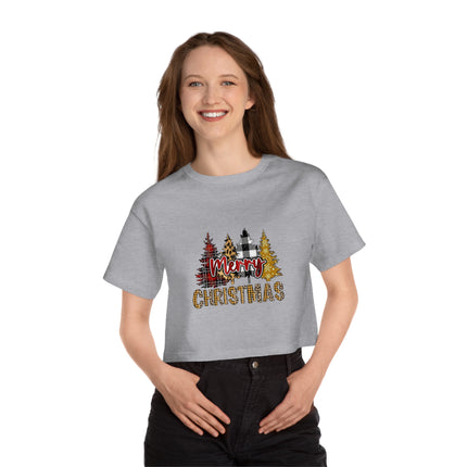 Champion Damen Heritage Cropper T-Shirt mit Weihnachtsmotiv