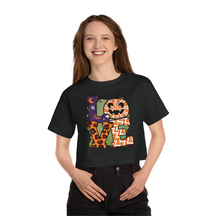 Champion Damen Heritage Cropper T-Shirt mit Halloween-Motiv