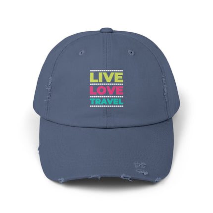 Unisex Distressed Cap mit Typografie-Motiven 