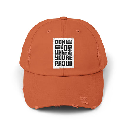 Unisex Distressed Cap mit Typografie-Motiven 