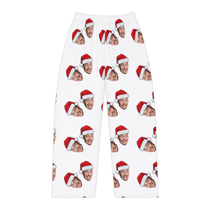 Personalized Face Santa Hat Pajama Pants — Custom Holiday Women's Lounge Pants