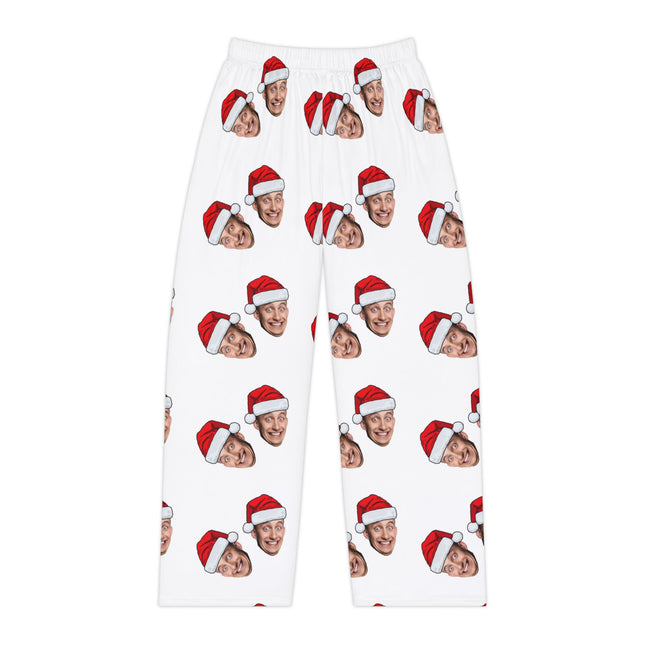 Personalized Face Santa Hat Pajama Pants — Custom Holiday Women's Lounge Pants
