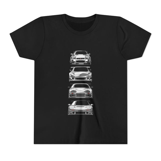 Kurzärmeliges Jugend-T-Shirt mit Auto-Enthusiasten-Motiv