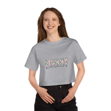 Champion Damen Heritage Cropper T-Shirt mit Weihnachtsmotiv
