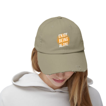 Unisex Distressed Cap mit Typografie-Motiven 