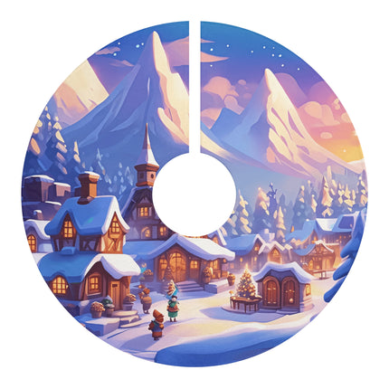 Winter scenery design themed Christmas Tree Skirts
