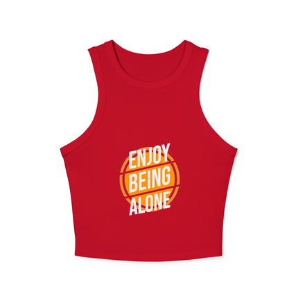 Damen Micro Rib Racer Tank Top mit Typografie-Motiven