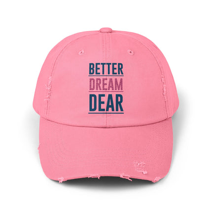 Unisex Distressed Cap mit Typografie-Motiven 