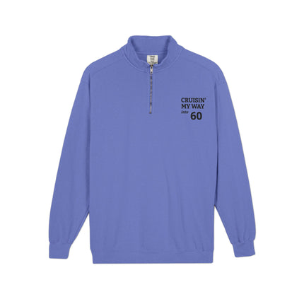 Cruisin' My Way Personalised age '60' Quarter-Zip Sweatshirt