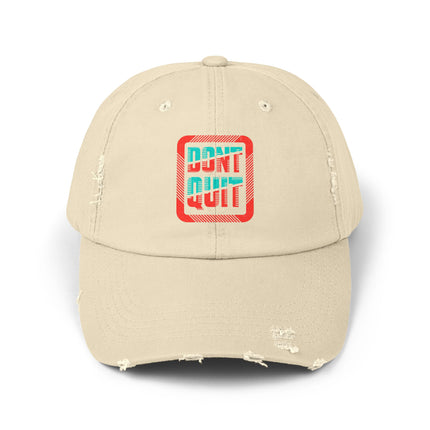 Unisex Distressed Cap mit Typografie-Motiven 