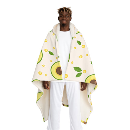 Süße Avacado Muster Design Themen Kapuze Sherpa Fleece Decke 