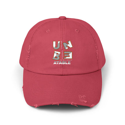 Unisex Distressed Cap mit Typografie-Motiven 