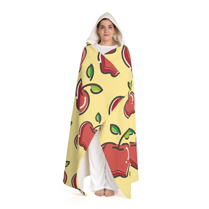 Niedliche Apple Muster Design Themen Kapuze Sherpa Fleece Decke 