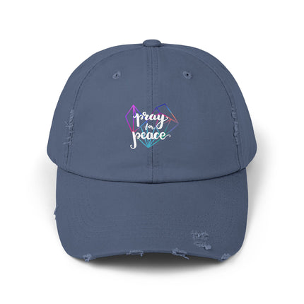 Unisex Distressed Cap mit Typografie-Motiven 