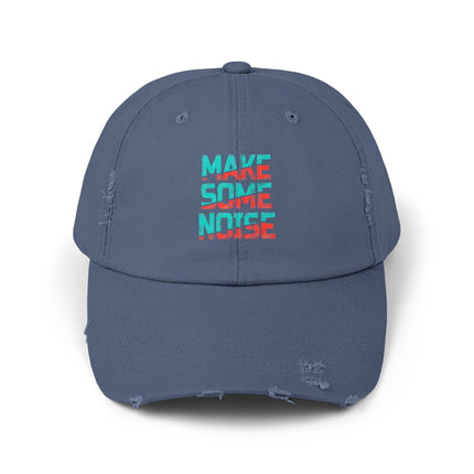Unisex Distressed Cap mit Typografie-Motiven 