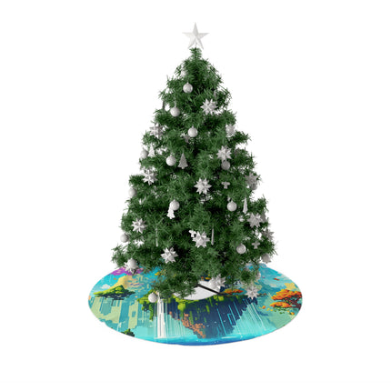 Floating islands design themed Christmas Tree Skirts