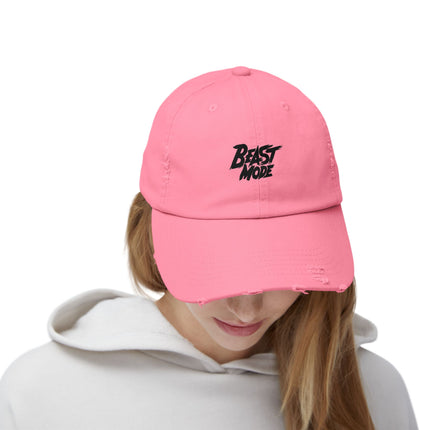 Unisex Distressed Cap mit Typografie-Motiven 