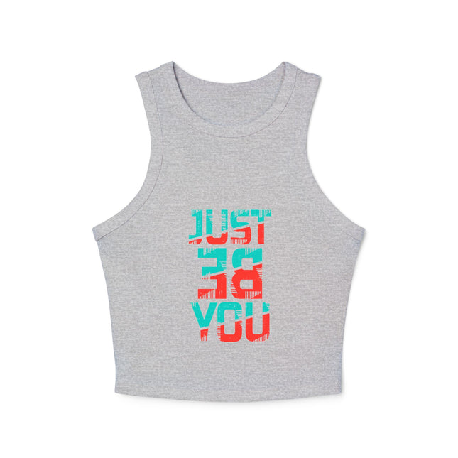 Damen Micro Rib Racer Tank Top mit Typografie-Motiven