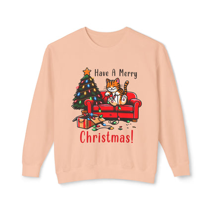 Christmas themed Unisex Lightweight Crewneck Sweatshirt