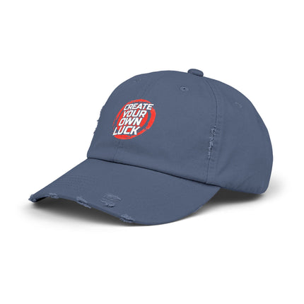 Unisex Distressed Cap mit Typografie-Motiven 