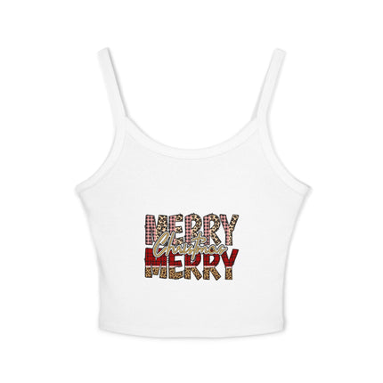 Weihnachtsmotiv Damen Spaghettiträger Tank Top 