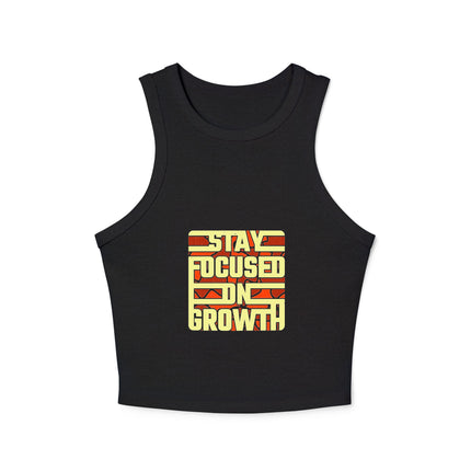 Damen Micro Rib Racer Tank Top mit Typografie-Motiven