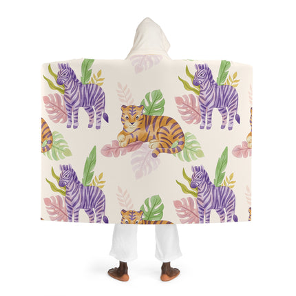 Niedliche Sherpa-Fleecedecke mit Kapuze im Tierdesign 
