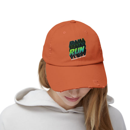 Unisex Distressed Cap mit Typografie-Motiven 