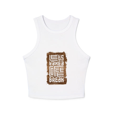 Damen Micro Rib Racer Tank Top mit Typografie-Motiven