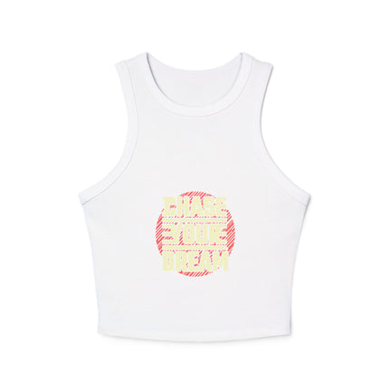 Damen Micro Rib Racer Tank Top mit Typografie-Motiven