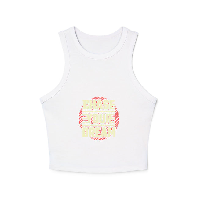 Damen Micro Rib Racer Tank Top mit Typografie-Motiven