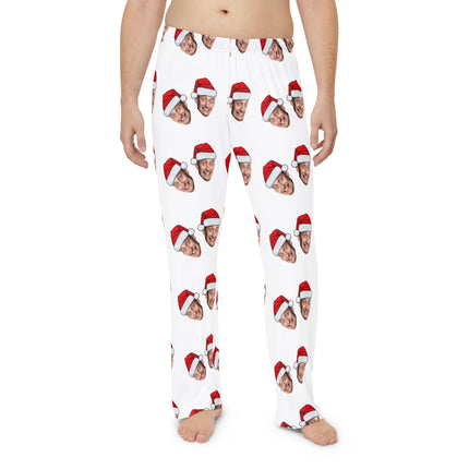 Custom Face Santa Hat Pajama Pants — Personalized Holiday Sleepwear for Men