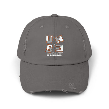 Unisex Distressed Cap mit Typografie-Motiven 