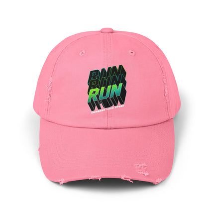 Unisex Distressed Cap mit Typografie-Motiven 