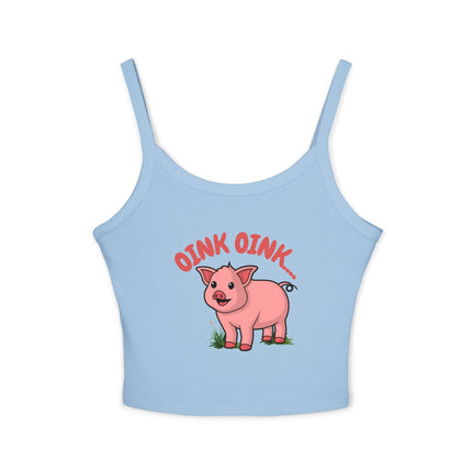 Oink Oink...  Graphic designed Women's Spaghetti Strap Tank Top