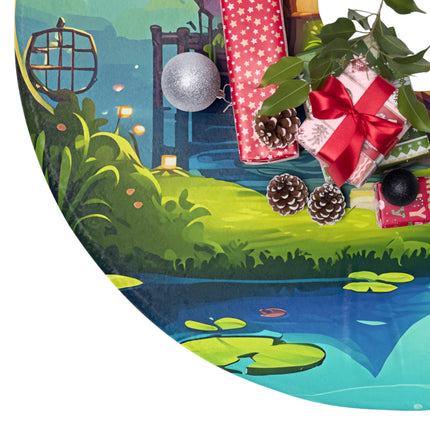 House Scenery design themed Christmas Tree Skirts