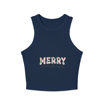 Christmas themed Women's Micro Rib Racer Tank Top