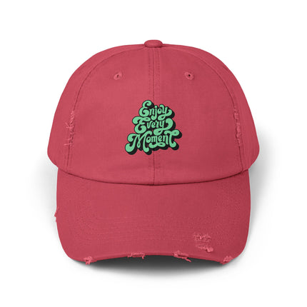 Unisex Distressed Cap mit Typografie-Motiven 