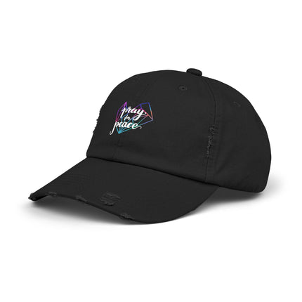 Unisex Distressed Cap mit Typografie-Motiven 
