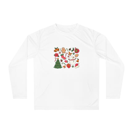 Christmas themed Unisex Performance Long Sleeve Shirt
