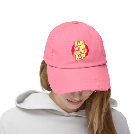 Unisex Distressed Cap mit Typografie-Motiven 