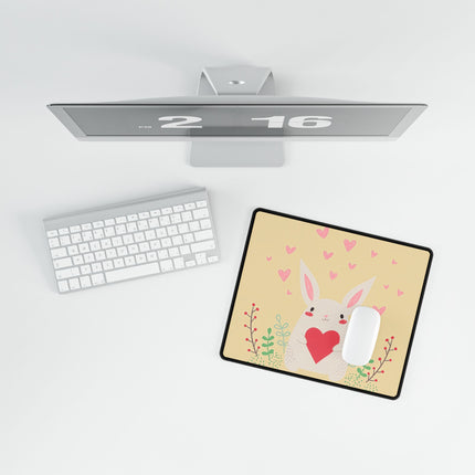 Cute Bunny with love design themed Desk Mats