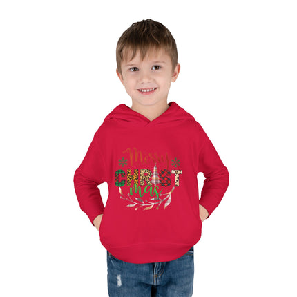 Christmas themed Toddler Pullover Fleece Hoodie