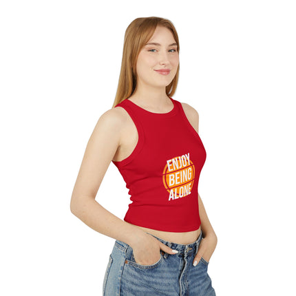 Damen Micro Rib Racer Tank Top mit Typografie-Motiven