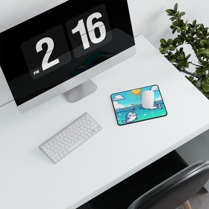 Niedliches rutschfestes Gaming-Mauspad mit 2 Wal-Design