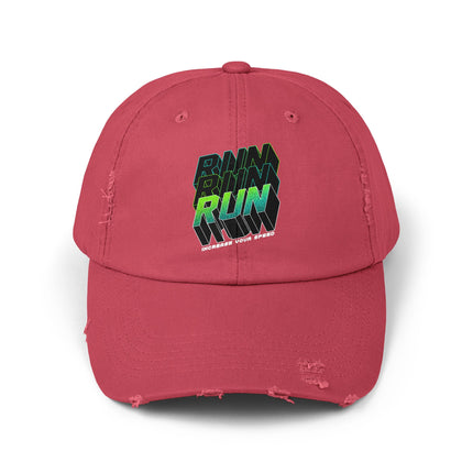 Unisex Distressed Cap mit Typografie-Motiven 