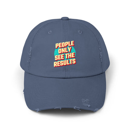 Unisex Distressed Cap mit Typografie-Motiven 