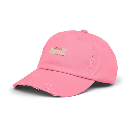 Unisex Distressed Cap mit Typografie-Motiven 